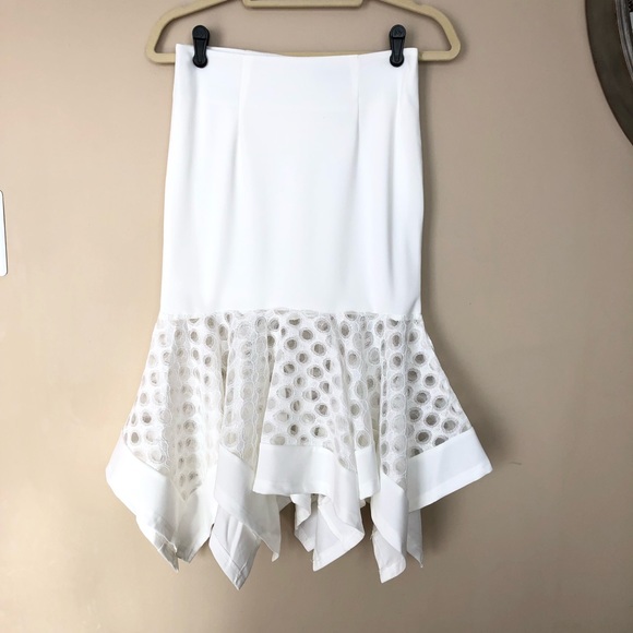 Off White Ruffled Midi Skirt - Picture 2 of 7